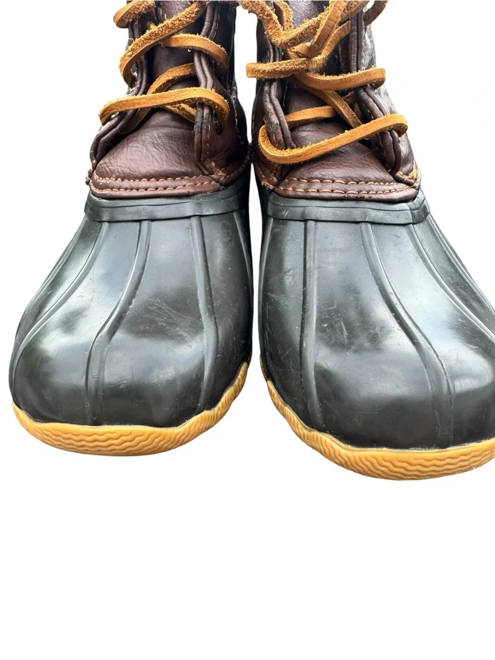 Sperry Saltwater Duck Boots  girls 10M Brown Black Waterproof Rain  CG55362A